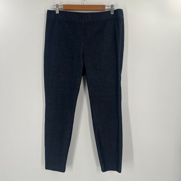 Talbots Womens Essex Ankle Pants 10P Cotton Blend Dark Wash Denim Look Slim Fit - Picture 9 of 9